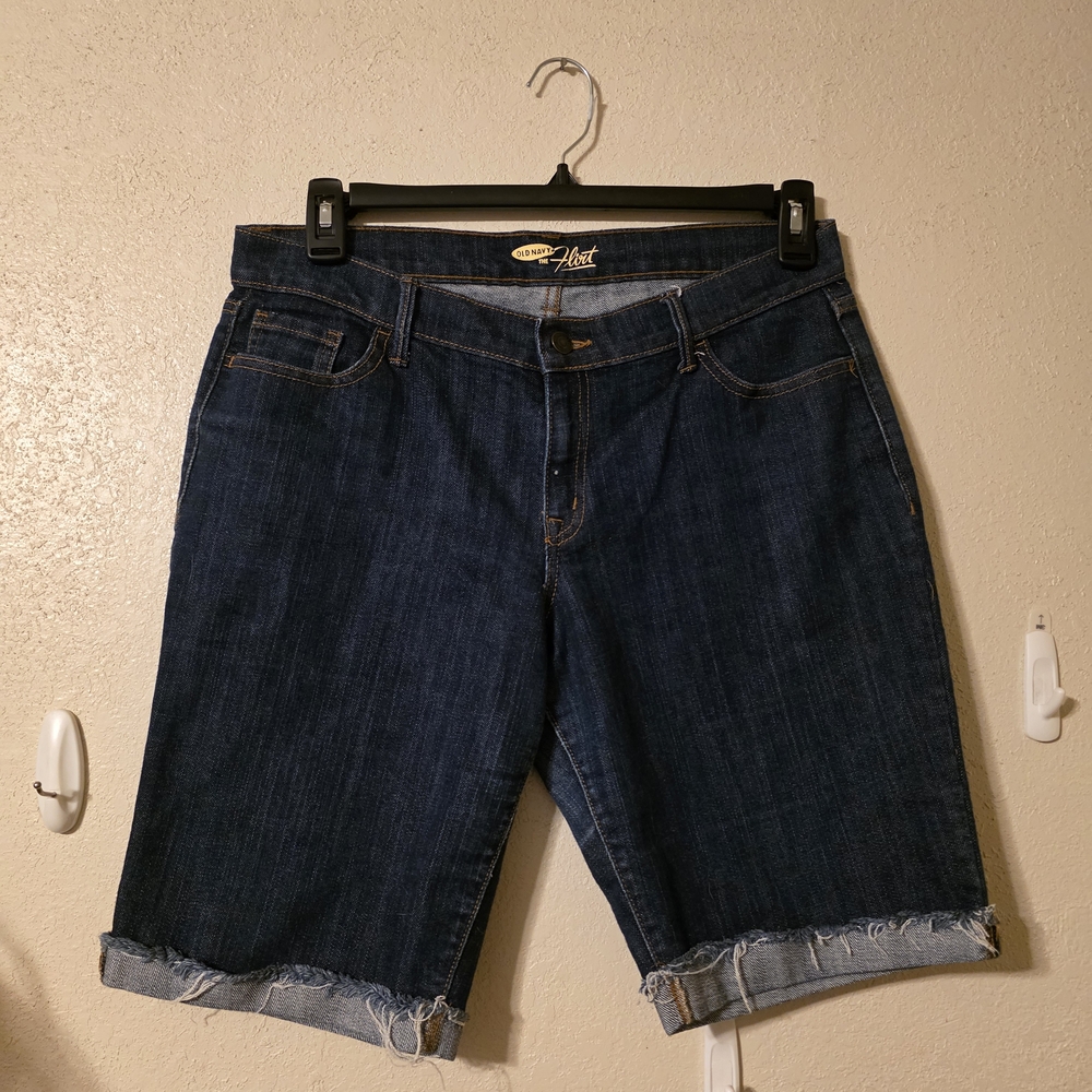 Old Navy Dark Blue Denim Women's Bermuda Shorts